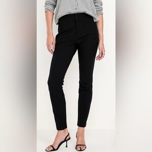 H&M Black Trousers EUC Skinny Khakis Dress Pants Chinos Cotton Stretch High Rise